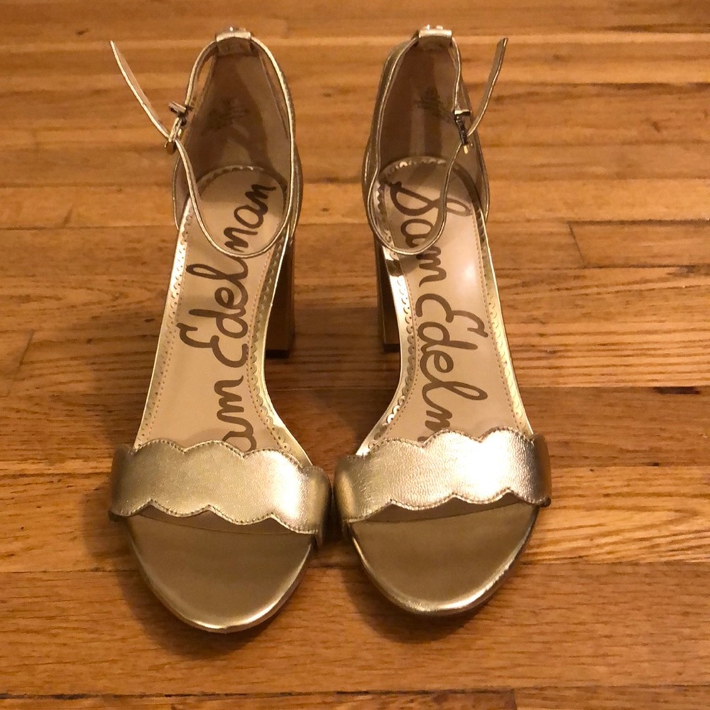 Sam Edelman Gold Block Heels